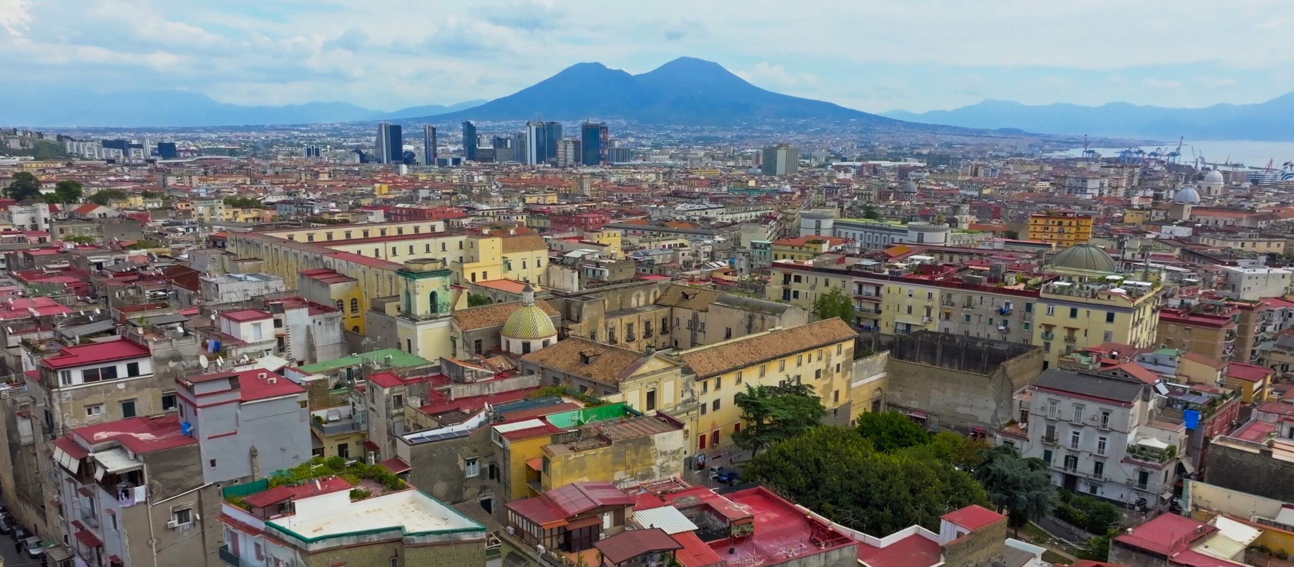Panorama di Napoli e della chiesa di Santa Maria ai Miracoli